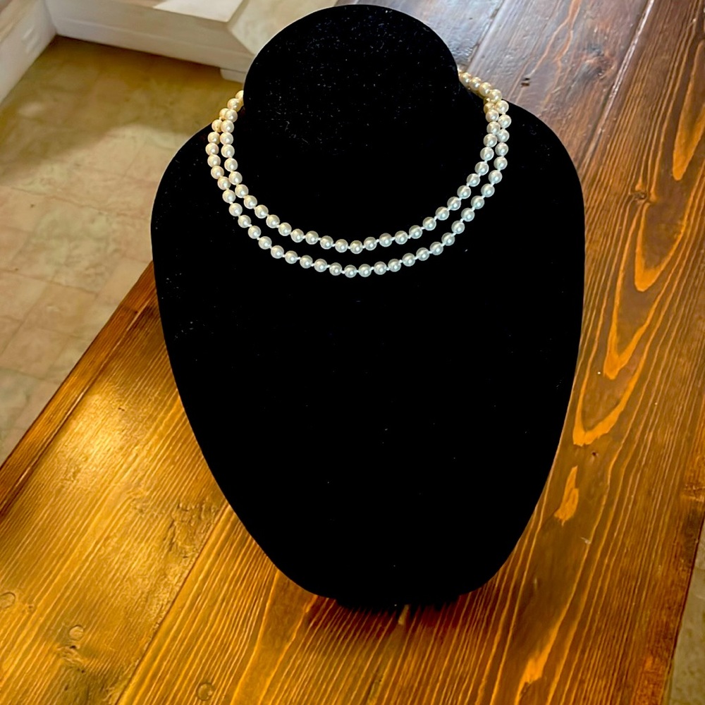 String pearl antique necklace.